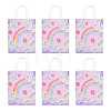 6Pcs Flower Printed Paper Gift Bags ABAG-TADJ0001-08B-3