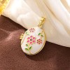 Brass Enamel Locket Pendants X-KK-F912-05B-G-1