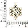 Brass Micro Pave Clear Cubic Zirconia Snowflake Connector Charms KK-L229-078G-3