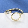 Brass Micro Pave Clear Cubic Zirconia Cuff Rings RJEW-F103-05-G-1