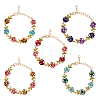 FIBLOOM 5Pcs 5 Colors Alloy Rose Link Chain Bracelets Set with Rhinestone BJEW-FI0001-63-1