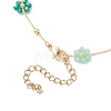 Brass & Glass Colorful Flower Link Chain Necklaces for Women NJEW-JN05454-5