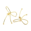 Bowknot Rack Plated Brass Stud Earrings for Women EJEW-Z051-11B-G-2
