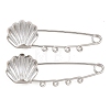 Shell Shape 304 Stainless Steel Safety Pins Brooch Findings SA-CBA098D-16F-P04-1