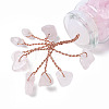 Natural Rose Quartz Chips Tree Decorations DJEW-P021-E01-2