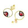 Evil Eye Handmade Glass Seed Beads Dangle Stud Earrings EJEW-MZ00371-02-4