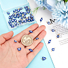 50Pcs 5 Styles 304 Stainless Steel Blue Enamel Connector Charms STAS-AR0001-51-3
