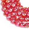 Electroplate Transparent Glass Beads Strands GLAA-H040-01G-3