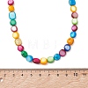 Dyed Natural Shell Colorful Nuggets Beaded Necklaces for Women NJEW-JN06002-4
