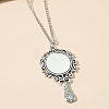 Tibetan Style Zinc Alloy Glass Mirror Pendant Necklaces for Women FS-WGE2CBD-01-1