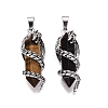 Natural Tiger Eye Double Terminal Pointed Pendants GG-N001-02AS-01-1