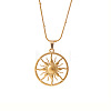 304 Stainless Steel Sun Pendant Necklaces for Women WG60B9D-01-2