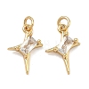 Brass Micro Pave Cubic Zirconia Pendants KK-A291-33B-G-1
