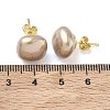 Brass & ABS Plastic Imitation Pearl Stud Earrings for Women PL-CBA760A-03A-G03-5