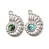 304 Stainless Steel Pave Natural Paua Shell Pendants STAS-C122-21C-01P-1