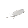 304 Stainless Steel Brooch Cabochon Settings X-STAS-E547-08H-P-3