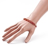 Glass Braided Flower Link Bracelet for Women BJEW-TA00130-03-3