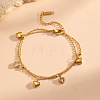 304 Stainless Steel Pave Clear Cubic Zirconia Geometric 2-Strand Bracelets for Women WGC157B-02-1