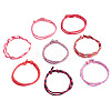 32Pcs 8 Styles Polyester & Spandex Cord Braided Bead Bracelets BJEW-TAC0065-1