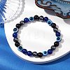 Round Gemstone Beaded Stretch Bracelets BJEW-JB11005-03-2