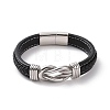 304 Stainless Steel Interlocking Kont Link Bracelet BJEW-G658-01P-2