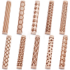 10Pcs 10 Styles Wood Handle Clay Texture Roller TOOL-CN0001-12B-1