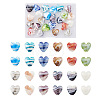 24Pcs 12 Colors Handmade Lampwork Beads LAMP-CW0001-03-28