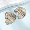 Two Tone Shell Shape 304 Stainless Steel Stud Earrings LS-EJEW-H176-01GP-2