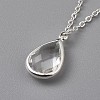 Clear Glass Pendant Necklaces NJEW-JN02611-01-2