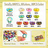 100Pcs 10 Colors Opaque Resin Rondelle European Beads RESI-TA0005-74-4
