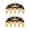 304 Stainless Steel Enamel Pendants SA-CBA033B-04G-01-1