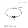Stainless Steel Heart-shape Clover Link Bracelets OH1703-1-3