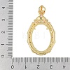 Oval Brass Micro Pave Cubic Zirconia Pendant Cabochon Settings KK-U026-18G-3