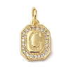 Real 18K Gold Plated Brass Micro Pave Clear Cubic Zirconia Pendants KK-L216-002G-G-1