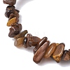 Natural Tiger Eye Chip Beaded Stretch Bracelets for Women Men BJEW-JB10647-01-3