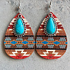 Alloy & Wood Dangle Earrings FS-WG96502-01-1