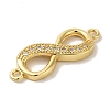 Rack Plating Brass Micro Pave Cubic Zirconia Links KK-P267-23G-02-2