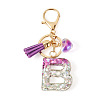 Alloy Resin Heart Keychains KEYC-TADJ0002-01G-B-1