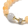 Round Natural Gemstone Beaded Stretch Bracelets BJEW-M315-06-2