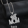 Mother's Day 201 Stainless Steel & Alloy Enamel Heart "I Love Mom Pendant Necklaces FS-WG3172B-01-2