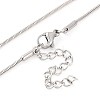 304 Stainless Steel Round Snake Chain Necklaces for Women NJEW-G140-06B-P-3