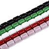 Opaque Solid Color Glass Beads Strands GLAA-N058-4x6mm-B01-1