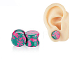 Synthetic Ruby in Zoisite Ear Gauges Flesh Tunnels Plugs EJEW-P293-02D-1