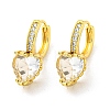 Brass Micro Pave Cubic Zirconia Hoop Earring EJEW-C088-39G-2