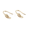 Leaf Rack Plating Brass Micro Pave Cubic Zirconia Earring Hooks KK-D083-09G-1