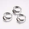 Adjustable 304 Stainless Steel Finger Rings Components STAS-I097-037A-P-1