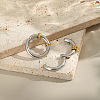 Two Tone 304 Stainless Steel Cuff Earrings WG02975-01-4