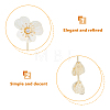 FIBLOOM 1 Pair Flower with Butterfly Alloy Dangle Stud Earrings EJEW-FI0002-03-3