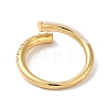 Rack Plating Brass Cubic Zirconia Open Cuff Rings for Women RJEW-S407-04F-3