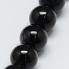 Natural Black Onyx Round Beads Strand X-G-L087-12mm-01-2